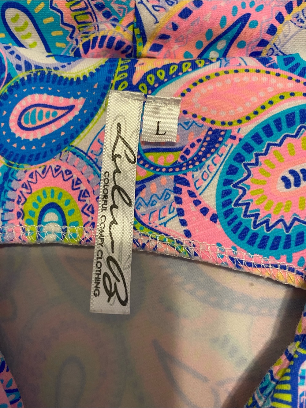 Lulu-B Sleeveless Paisley Mini Dress in Pink and Blue